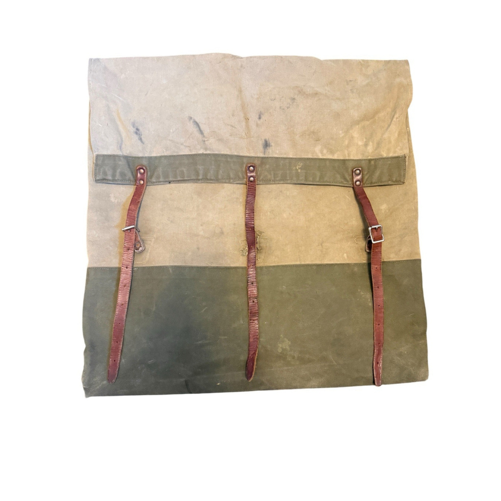 Vintage 50s MONARCH BRAND NO. 3 Duluth CANOE‎ BAG Tan canvas leather Backpack